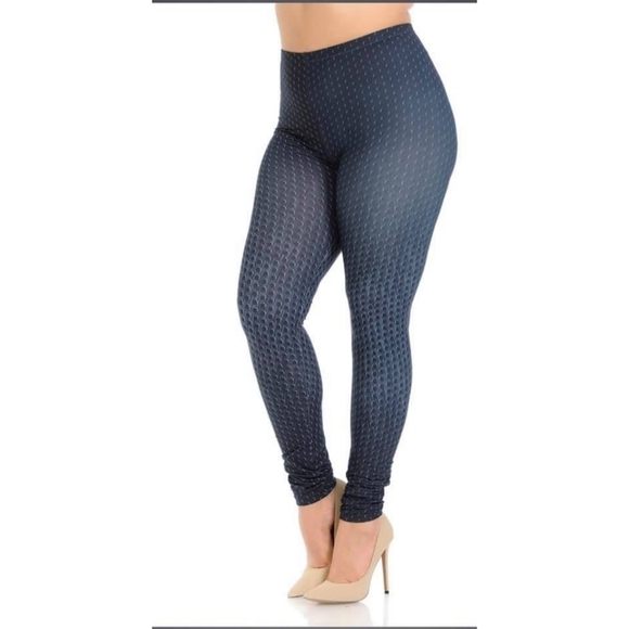 Trïbe Blue Full Length Leggings Size XL NWT - Picture 1 of 3